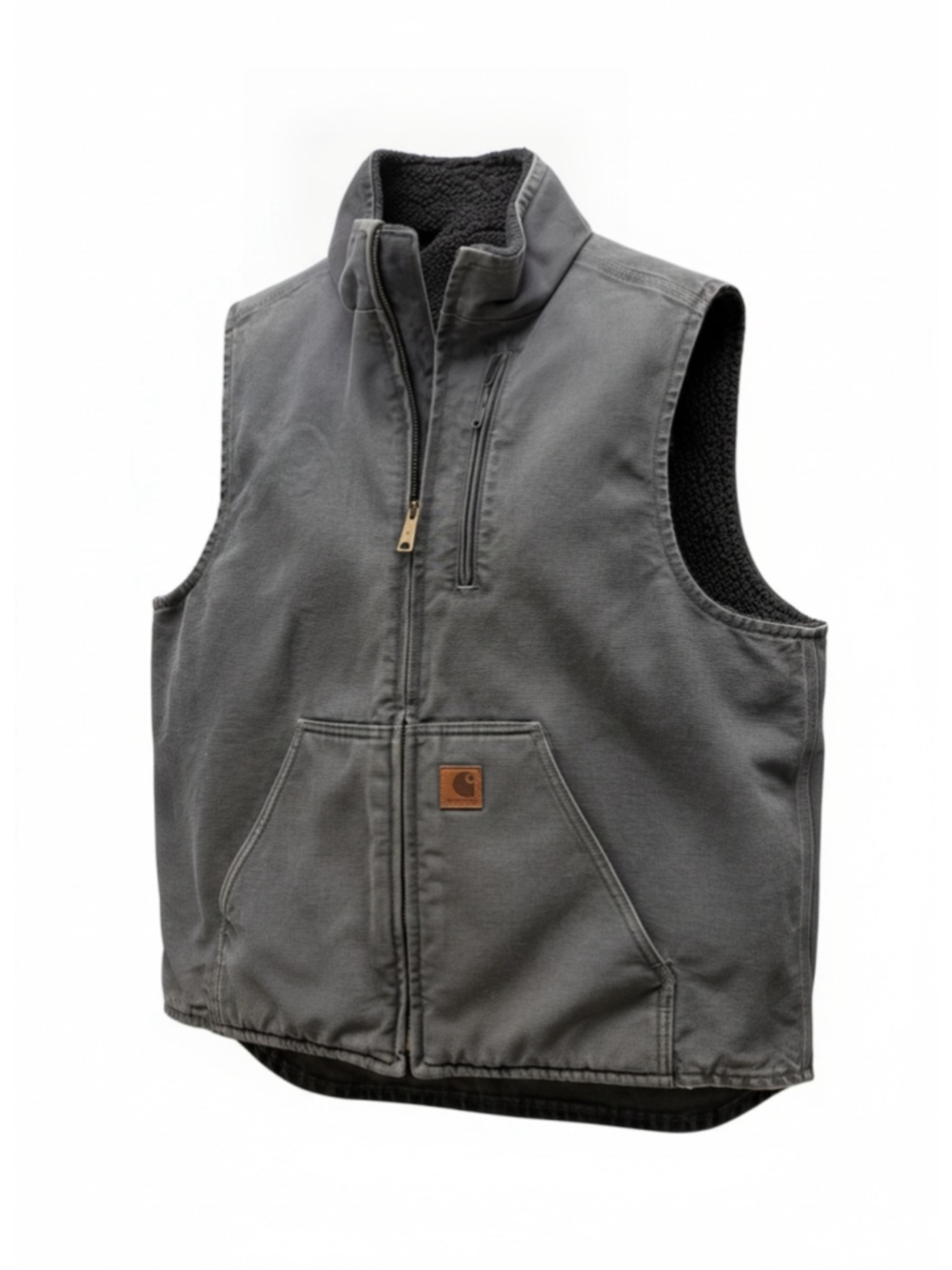 Carhartt V33 GVL Vintage Vest Gray Sherpa Lined Duck Canvas Men’s XL